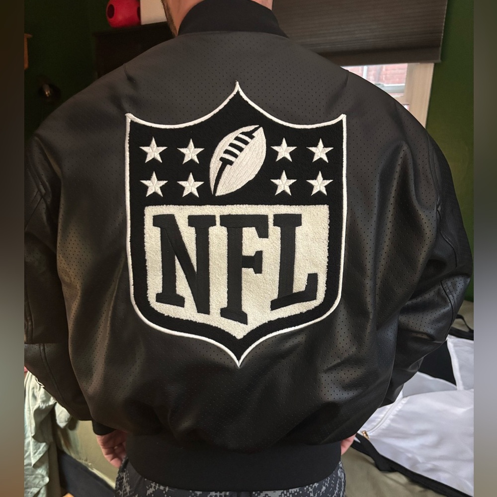 Jeff hamilton limited edition reversible superbowl collage full leather jacket